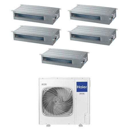 Immagine di Haier CANALIZZATO SLIM Bassa pressione Climatizzatore canalizzabile penta split inverter Wi-Fi | unità esterna R32 12.5 kW unità interne 9000+9000+9000+9000+9000 BTU 5U125S2SN1FA+AD[25|25|25|25|25]S2SS1FA(H)