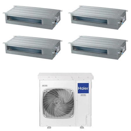 Immagine di Haier CANALIZZATO SLIM Bassa pressione Climatizzatore canalizzabile quadri split inverter Wi-Fi | unità esterna R32 12.5 kW unità interne 9000+9000+9000+9000 BTU 5U125S2SN1FA+AD[25|25|25|25]S2SS1FA(H)