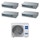 Haier CANALIZZATO SLIM Bassa pressione Climatizzatore canalizzabile quadri split inverter Wi-Fi | unità esterna R32 9 kW unità interne 9000+9000+9000+18000 BTU 5U90S2SS5FA+AD[25|25|25|50]S2SS1FA(H)