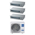 Immagine di Haier CANALIZZATO SLIM Bassa pressione Climatizzatore canalizzabile trial split inverter Wi-Fi | unità esterna R32 9 kW unità interne 9000+9000+9000 BTU 5U90S2SS5FA+AD[25|25|25]S2SS1FA(H)