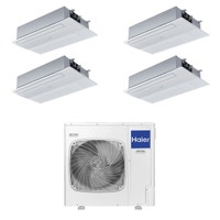 Immagine di Haier CASSETTE A 1 VIA Climatizzatore a cassetta quadri split inverter Wi-Fi bianco | unità esterna R32 12.5 kW unità interne 9000+9000+9000+9000 BTU 5U125S2SN1FA+AB[25|25|25|25]S2SA1FA(H)