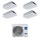 Haier CASSETTE A 1 VIA Climatizzatore a cassetta quadri split inverter Wi-Fi bianco | unità esterna R32 9 kW unità interne 9000+9000+9000+18000 BTU 5U90S2SS5FA+AB[25|25|25|50]S2SA1FA(H)