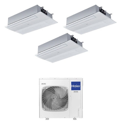 Immagine di Haier CASSETTE A 1 VIA Climatizzatore a cassetta trial split inverter Wi-Fi bianco | unità esterna R32 12.5 kW unità interne 9000+9000+9000 BTU 5U125S2SN1FA+AB[25|25|25]S2SA1FA(H)