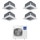 Haier CASSETTE 620 a 4 VIE Climatizzatore a cassetta quadri split inverter Wi-Fi bianco | unità esterna R32 12.5 kW unità interne 9000+9000+9000+9000 BTU 5U125S2SN1FA+AB[25|25|25|25]S2SC2FA(H)