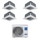 Haier CASSETTE 620 a 4 VIE Climatizzatore a cassetta quadri split inverter Wi-Fi bianco | unità esterna R32 9 kW unità interne 9000+9000+9000+9000 BTU 5U90S2SS5FA+AB[25|25|25|25]S2SC2FA(H)
