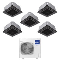 Immagine di Haier CASSETTE 620 a 4 VIE Climatizzatore a cassetta penta split inverter Wi-Fi nero | unità esterna R32 12.5 kW unità interne 9000+9000+9000+9000+9000 BTU 5U125S2SN1FA+AB[25|25|25|25|25]S2SC2FA(H)-B