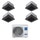 Haier CASSETTE 620 a 4 VIE Climatizzatore a cassetta quadri split inverter Wi-Fi nero | unità esterna R32 9 kW unità interne 9000+9000+12000+12000 BTU 5U90S2SS5FA+AB[25|25|35|35]S2SC2FA(H)-B