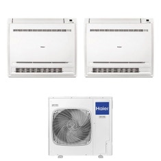 Immagine di Haier CONSOLE Climatizzatore console da pavimento dual split inverter Wi-Fi bianco | unità esterna R32 12.5 kW unità interne 12000+18000 BTU 5U125S2SN1FA+AF[35|50]S2SD1FA(D)