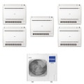 Immagine di Haier CONSOLE Climatizzatore console da pavimento penta split inverter Wi-Fi bianco | unità esterna R32 12.5 kW unità interne 9000+9000+9000+9000+9000 BTU 5U125S2SN1FA+AF[25|25|25|25|25]S2SD1FA(D)
