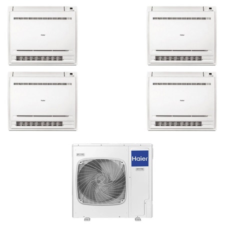 Immagine di Haier CONSOLE Climatizzatore console da pavimento quadri split inverter Wi-Fi bianco | unità esterna R32 12.5 kW unità interne 9000+9000+9000+9000 BTU 5U125S2SN1FA+AF[25|25|25|25]S2SD1FA(D)