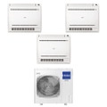 Immagine di Haier CONSOLE Climatizzatore console da pavimento trial split inverter Wi-Fi bianco | unità esterna R32 12.5 kW unità interne 9000+9000+9000 BTU 5U125S2SN1FA+AF[25|25|25]S2SD1FA(D)