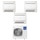 Haier CONSOLE Climatizzatore console da pavimento trial split inverter Wi-Fi bianco | unità esterna R32 12.5 kW unità interne 9000+9000+9000 BTU 5U125S2SN1FA+AF[25|25|25]S2SD1FA(D)