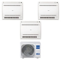 Immagine di Haier CONSOLE Climatizzatore console da pavimento trial split inverter Wi-Fi bianco | unità esterna R32 10 kW unità interne 9000+9000+9000 BTU 5U105S2SS5FA+AF[25|25|25]S2SD1FA(D)