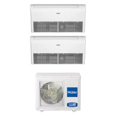 Immagine di Haier SOFFITTO PAVIMENTO Climatizzatore soffitto/pavimento dual split inverter bianco | unità esterna R32 5 kW unità interne 12000+12000 BTU 3U55S2SR5FA+AC[35|35]S2SG2FA(H)