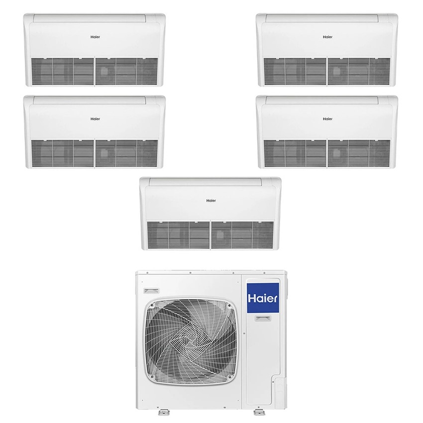 Immagine di Haier SOFFITTO PAVIMENTO Climatizzatore soffitto/pavimento penta split inverter bianco | unità esterna R32 12.5 kW unità interne 12000+12000+12000+12000+12000 BTU 5U125S2SN1FA+AC[35|35|35|35|35]S2SG2FA(H)