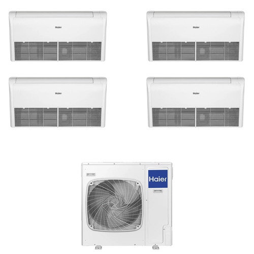 Immagine di Haier SOFFITTO PAVIMENTO Climatizzatore soffitto/pavimento quadri split inverter bianco | unità esterna R32 12.5 kW unità interne 12000+12000+12000+12000 BTU 5U125S2SN1FA+AC[35|35|35|35]S2SG2FA(H)