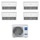 Haier SOFFITTO PAVIMENTO Climatizzatore soffitto/pavimento quadri split inverter bianco | unità esterna R32 9 kW unità interne 12000+12000+12000+12000 BTU 5U90S2SS5FA+AC[35|35|35|35]S2SG2FA(H)