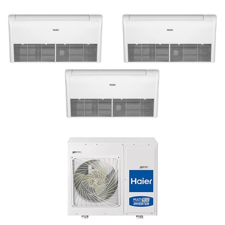 Immagine di Haier SOFFITTO PAVIMENTO Climatizzatore soffitto/pavimento trial split inverter bianco | unità esterna R32 8.5 kW unità interne 12000+12000+12000 BTU 4U85S2SR5FA+AC[35|35|35]S2SG2FA(H)