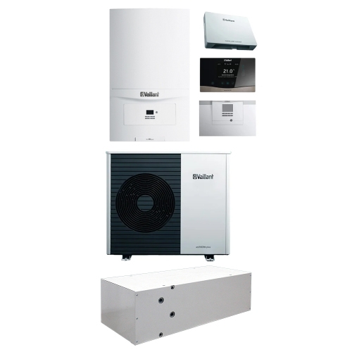 Immagine di Vaillant systemHYBRID plus 5-26 kW istantaneo caldaia a condensazione ecoTEC plus VMW 26 CS/1-5”, accumulo inerziale istantaneo e pompa di calore 5 kW monoblocco R410A 8000015942