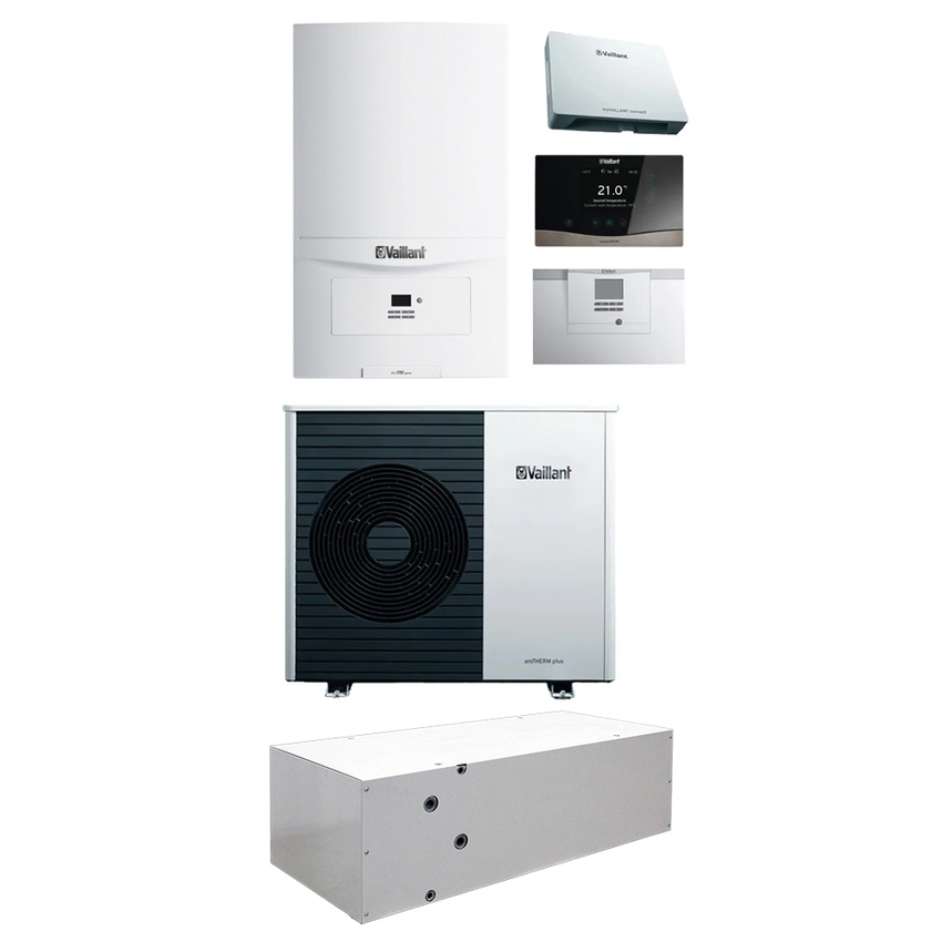 Immagine di Vaillant systemHYBRID plus 8-30 kW istantaneo caldaia a condensazione ecoTEC plus VMW 26 CS/1-5”, accumulo inerziale istantaneo e pompa di calore 8 kW monoblocco R410A 8000015943