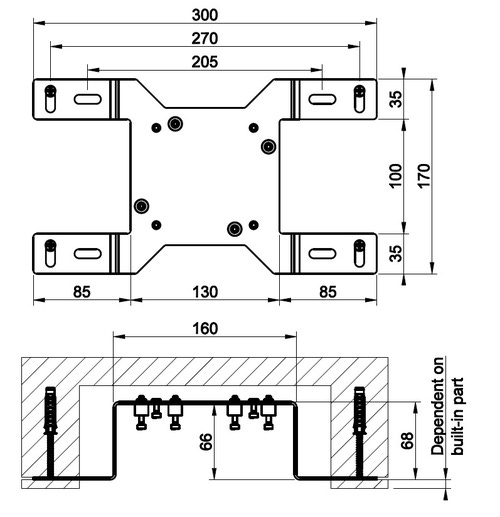 Immagine di Gessi Set di fissaggio per parte incasso 45097 / 44655 / 46112 / 38455 / 38315 01714#031
