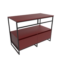 Immagine di Flaminia DENVER mobile sottolavabo L.103 cm in metallo, con 2 cassetti e top in legno laccato, colore bordeaux finitura opaco DV103MLRK