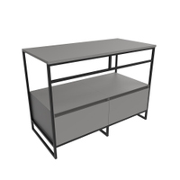 Immagine di Flaminia DENVER mobile sottolavabo L.103 cm in metallo, con 2 cassetti e top in legno laccato, colore grey finitura opaco DV103MLGK