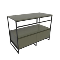 Immagine di Flaminia DENVER mobile sottolavabo L.103 cm in metallo, con 2 cassetti e top in legno laccato, colore verde palude finitura opaco DV103MLVK