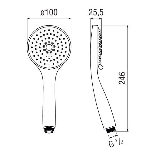 Immagine di Nobili Doccetta a 3 getti ø 10 cm, comando a pulsante, finitura cromo AD142/202CR