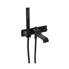 Immagine di Flaminia NOKE’ set vasca ad incasso con erogatore, miscelatore e doccetta, completo di corpo incasso, colore nero finitura opaco NK3290NE