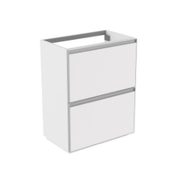 Immagine di Flaminia CUBIKA base portalabo L.60 cm a terra, con 2 cassetti, per lavabo top, colore bianco finitura opaco CKDI01LBK
