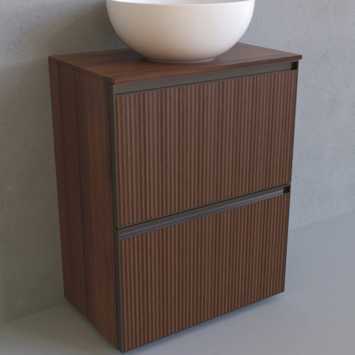 Immagine di Flaminia CUBIKA base portalabo L.60 P.37 cm a terra, con 2 cassetti, senza top, colore bianco finitura opaco CKDI01LBK