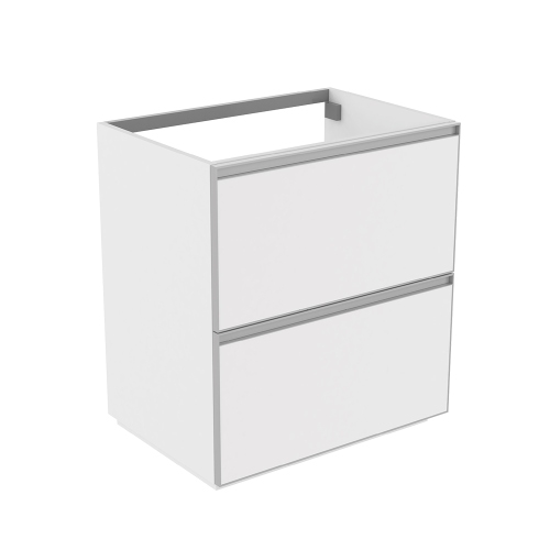 Immagine di Flaminia CUBIKA base portalabo L.70 P.50 cm a terra, con 2 cassetti, senza top, colore bianco finitura opaco CKD913LBK