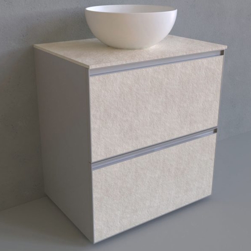 Immagine di Flaminia CUBIKA base portalabo L.70 P.50 cm a terra, con 2 cassetti, senza top, colore bianco finitura opaco CKD913LBK