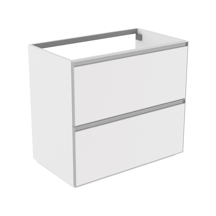 Immagine di Flaminia CUBIKA base portalabo L.85 cm a terra, con 2 cassetti, per lavabo top, colore bianco finitura opaco CKD919LBK
