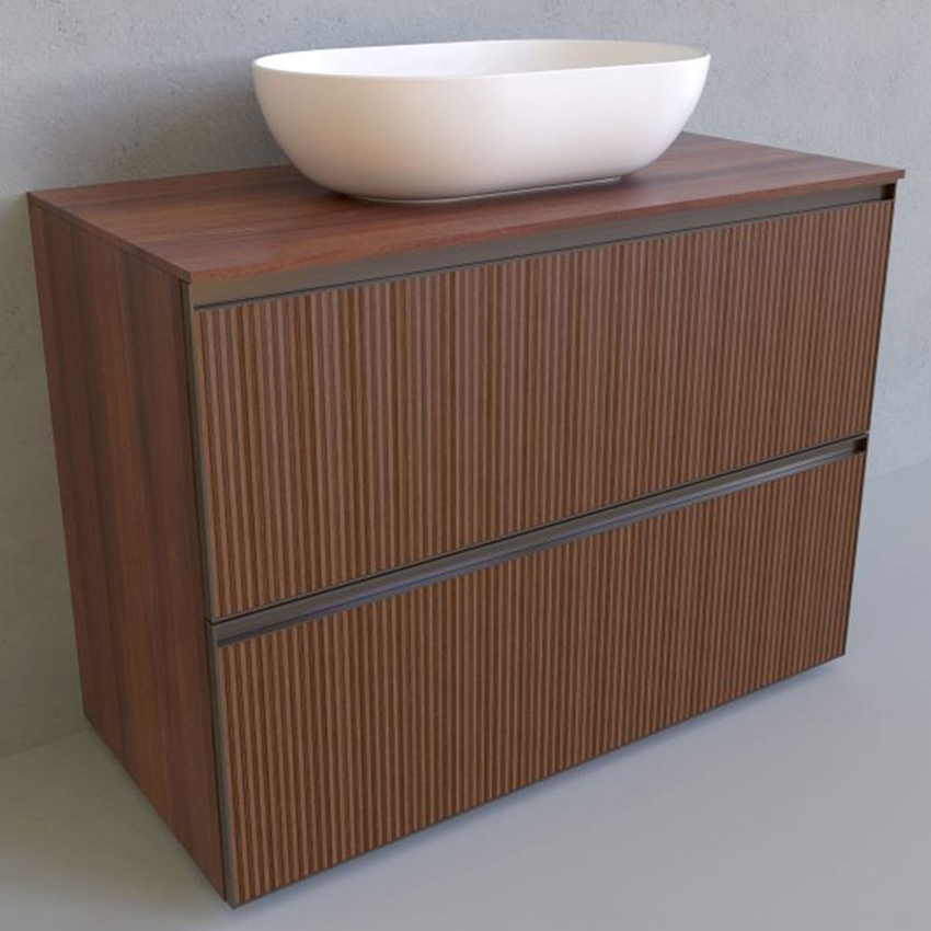 Immagine di Flaminia CUBIKA base portalabo L.105 P.50 cm a terra, con 2 cassetti, senza top, colore bianco finitura opaco CKD754LBK