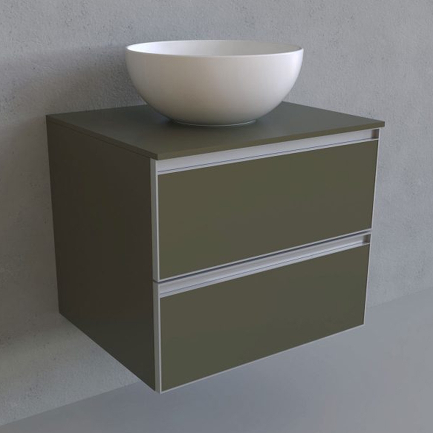 Immagine di Flaminia CUBIKA base portalabo L.60 P.50 cm sospesa, con 2 cassetti, senza top, colore bianco finitura opaco CKD939LBK