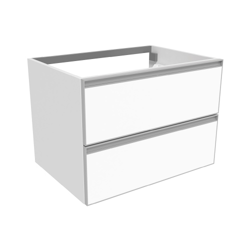 Immagine di Flaminia CUBIKA base portalabo L.70 P.50 cm sospesa, con 2 cassetti, senza top, colore bianco finitura opaco CKD809LBK