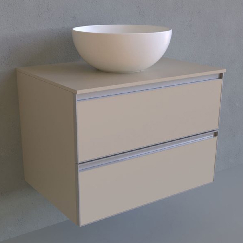 Immagine di Flaminia CUBIKA base portalabo L.70 P.50 cm sospesa, con 2 cassetti, senza top, colore bianco finitura opaco CKD809LBK