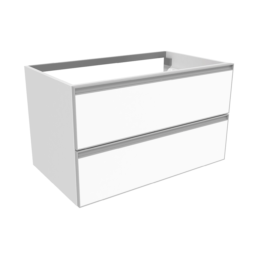 Immagine di Flaminia CUBIKA base portalabo L.85 cm sospesa, con 2 cassetti, per lavabo top, colore bianco finitura opaco CKD815LBK