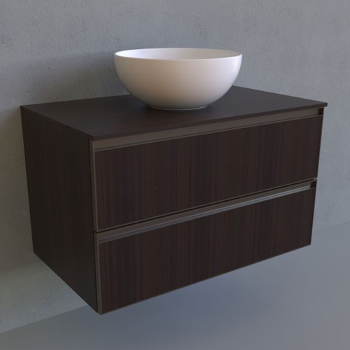 Immagine di Flaminia CUBIKA base portalabo L.85 P.50 cm sospesa, con 2 cassetti, senza top, colore bianco finitura opaco CKD815LBK