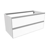 Immagine di Flaminia CUBIKA base portalabo L.105 P.50 cm sospesa, con 2 cassetti, senza top, colore bianco finitura opaco CKD839LBK