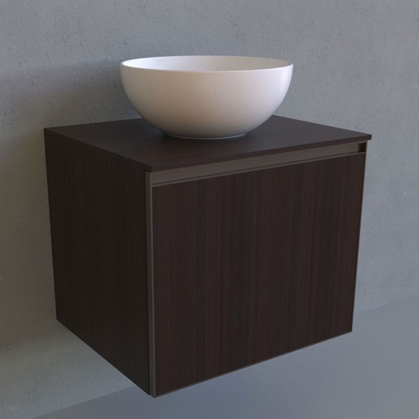 Immagine di Flaminia CUBIKA base portalabo L.60 P.50 cm sospesa, con 1 cassetto, senza top, colore bianco finitura opaco CKD801LBK