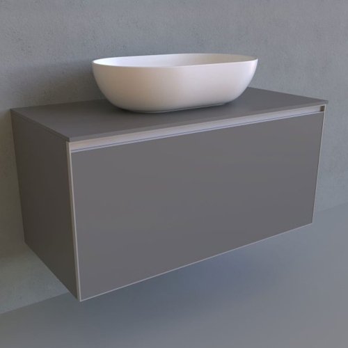 Immagine di Flaminia CUBIKA base portalabo L.105 P.50 cm sospesa, con 1 cassetto, senza top, colore bianco finitura opaco CKD893LBK