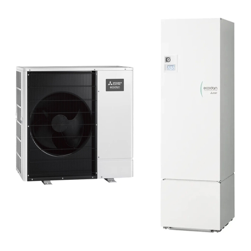 Immagine di Mitsubishi ECODAN PACKAGED R290 Sistema idronico composto da pompa di calore Inverter ECODAN 9 kW con HYDROTANK 300 litri PUZ-WZ90VAA-W+ERPT30X-VM2EE
