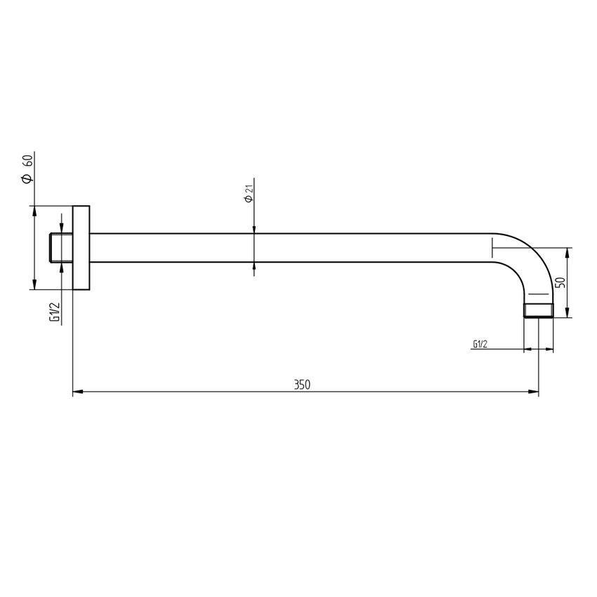 Immagine di Bellosta Braccio doccia P. 35 cm, da parete, finitura cromo 01-884055
