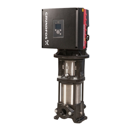 Immagine di Grundfos CRE 5-9 B-A-A-E-HQQE pompa centrifuga multistadio verticale con convertitore di frequenza e regolatore PI digitale, sensore di pressione N, 9 giranti,  prevalenza 87.87 m 93146531