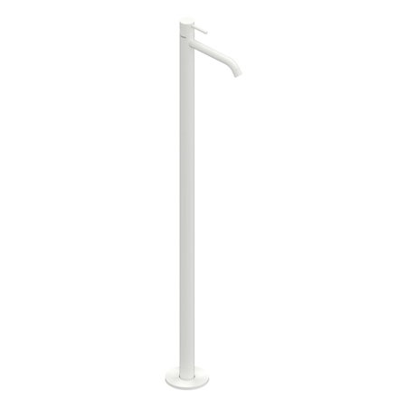 Immagine di Flaminia LOOK miscelatore monocomando free standing H.111 cm, per lavabo, senza scarico, corpo incasso incluso, colore bianco latte finitura opaco LQ3052LAT