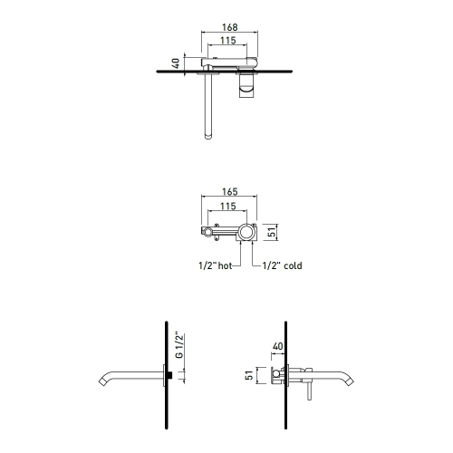 Immagine di Flaminia LOOK miscelatore monocomando P.20 cm, da incasso, per lavabo, senza scarico, corpo incasso incluso, colore bianco latte finitura opaco LQ3059LAT