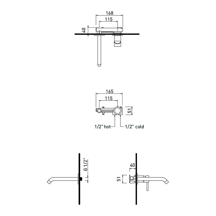Immagine di Flaminia LOOK miscelatore monocomando P.20 cm, da incasso, per lavabo, senza scarico, corpo incasso incluso, colore bianco latte finitura opaco LQ3059LAT